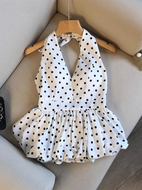 Polka Dot Beach Crop Top