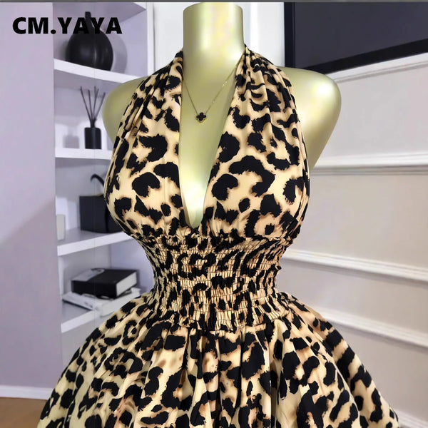 Leopard Ruffle Party Dress