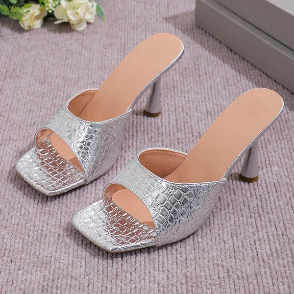 Glamorous Gold Slip-On Heels