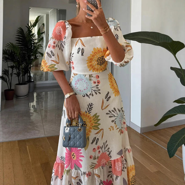 Elegant Floral A-Line Dress